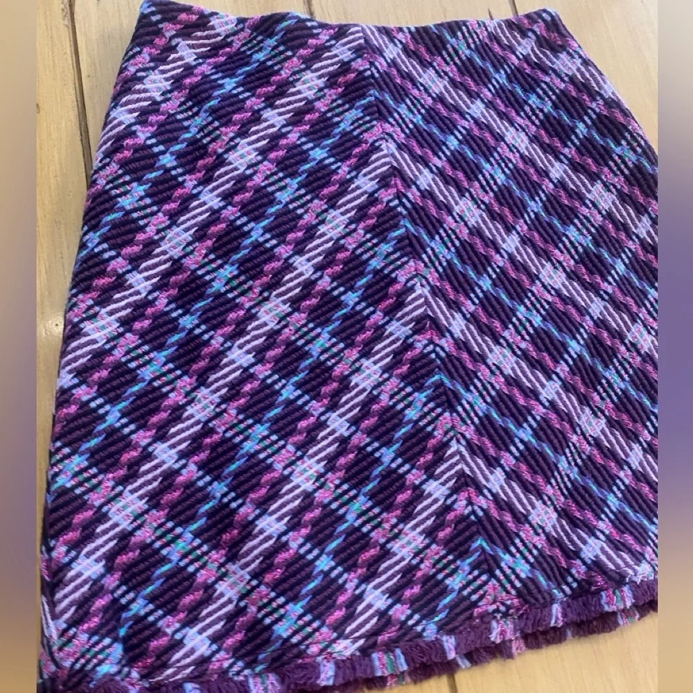 Kate Spade Women’s Tweed Plaid Mini Plumtree Skirt Purple Pink Size New 0